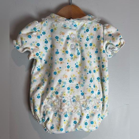 Vintage Sears Baby Bubble Romper Floral AOP Lace 1M Baby Girl - Picture 4 of 7